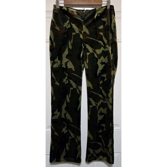 Lip Service Pants - Lip Service Pants Vintage Y2K Camo Womens‎ Size Large Velour 30x31 Los Angeles